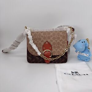 Coach C2418 Beat Shoulder Bag Signature Canvas Horse & Carriage Print Crossbody